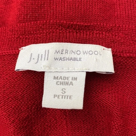 J Jill 100% Washable Merino‎ Wool top scoop neck shirt Petite Small - Picture 3 of 4